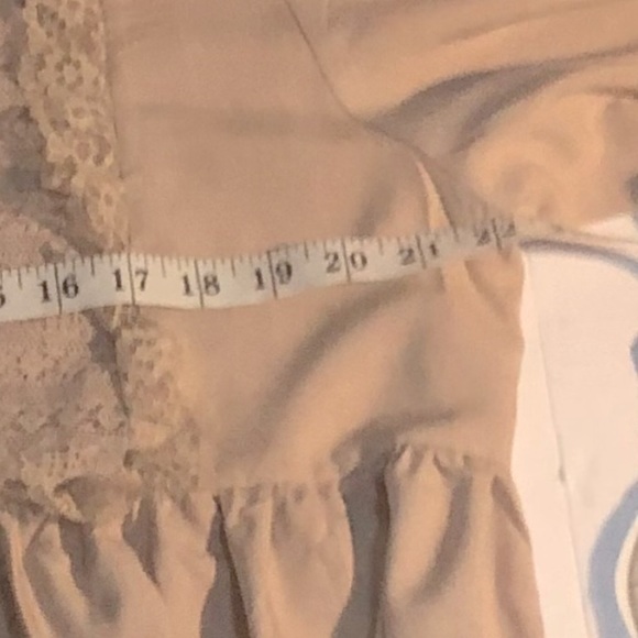 Sheilay long sleeve ruffle lace Bohemian prairie peasant top Tan Plus size 3X - Picture 8 of 13